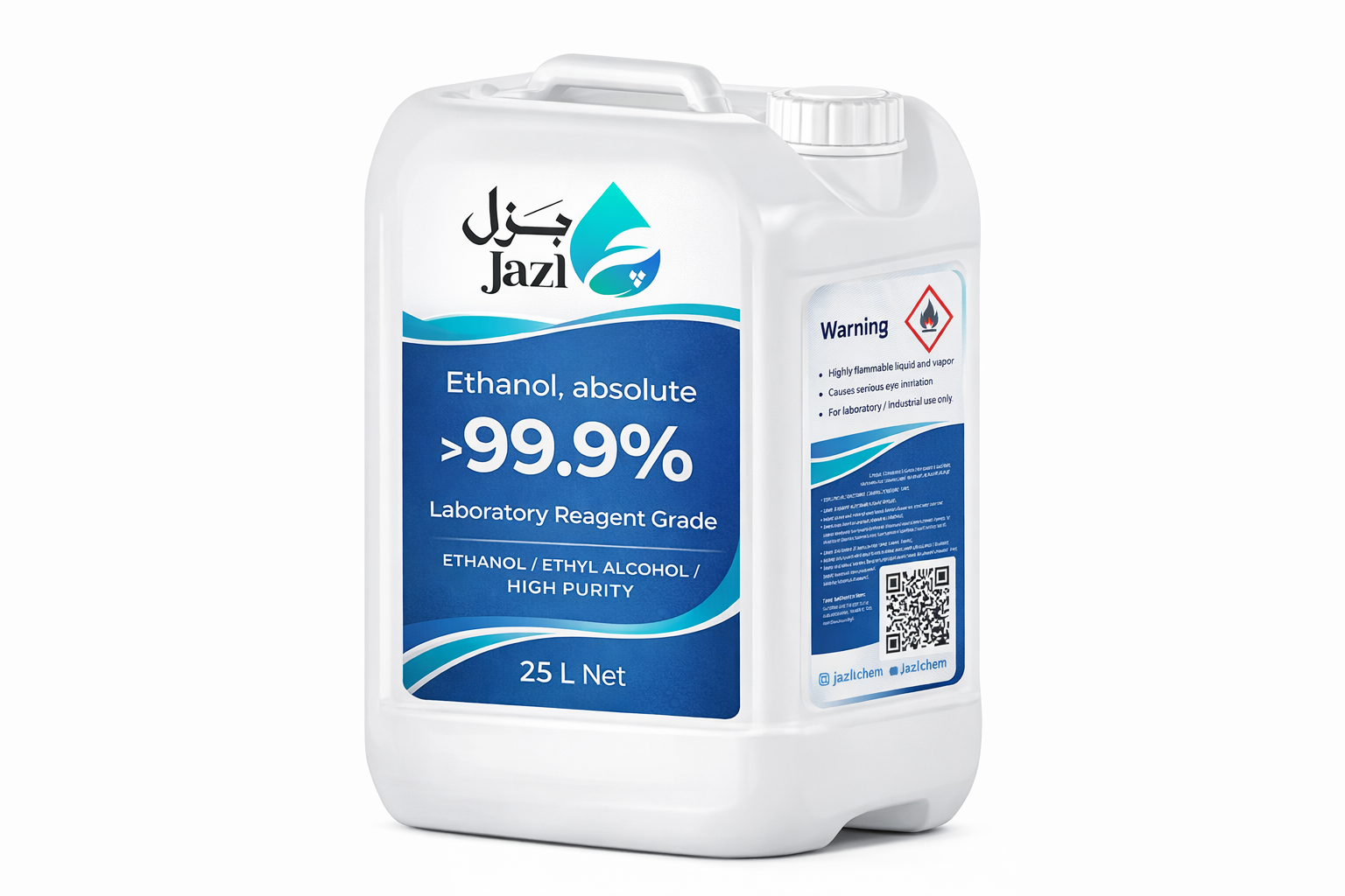 25 L medical-grade ethanol canister for laboratory and medical applications